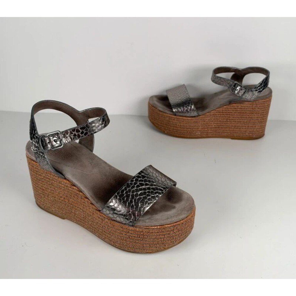 Brunello Cucinelli Monili Women's Leather Wedge Sandals EU 37 US 7